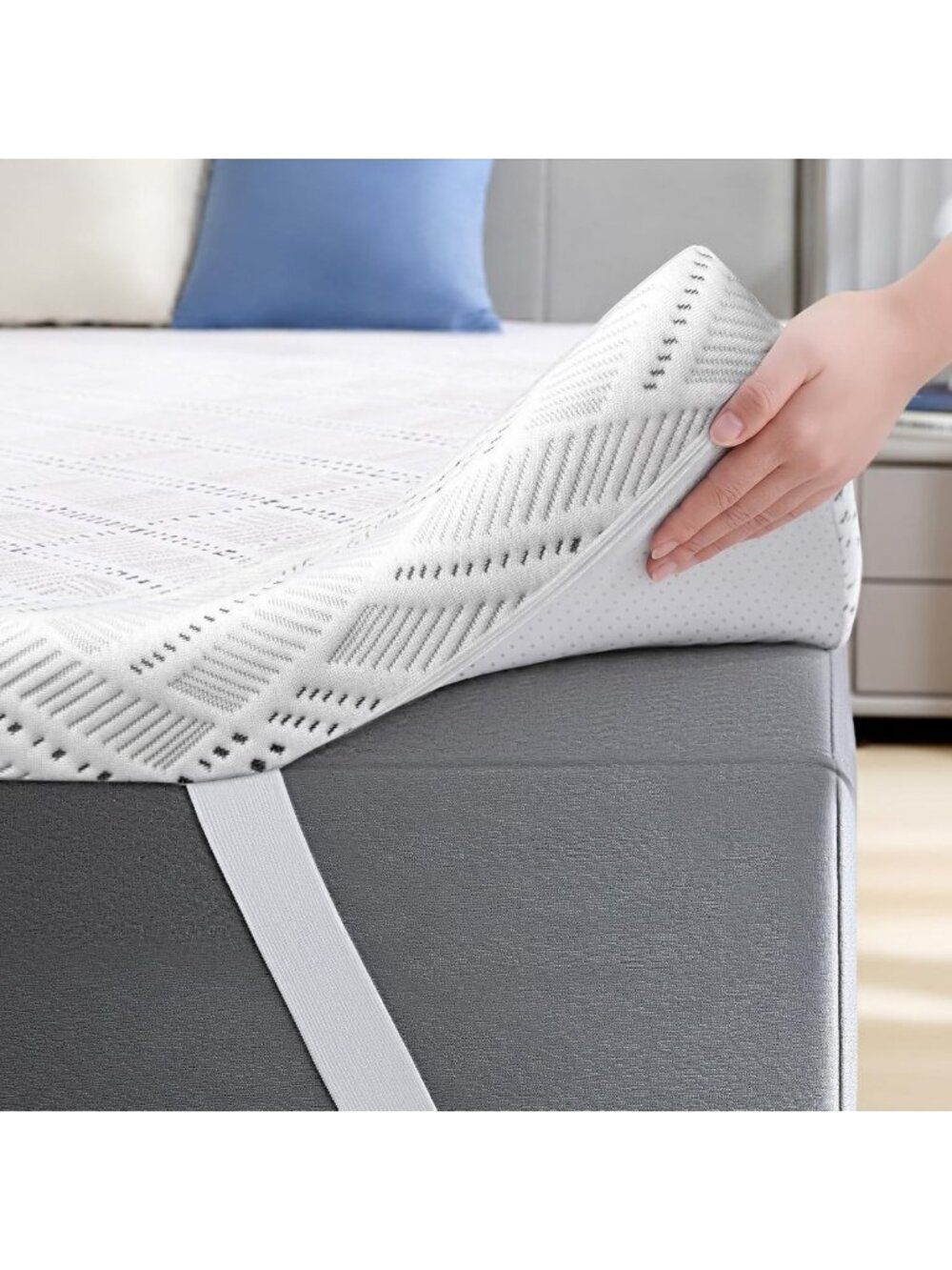 Cooling Gel Memory Foam Mattress Topper - 3 Inch Twin XL, Ice Silk Comfort